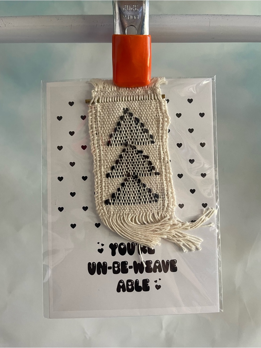 Handwoven Mini Tapestry Wall Hanging And Card